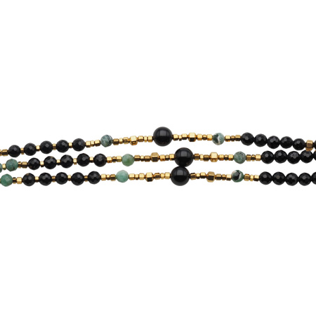 Naszyjnik mix - Turmalin, Szmaragd i srebro złocone