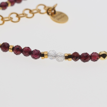 Bransoletka znak zodiaku lew - mix kamieni i srebro złocone