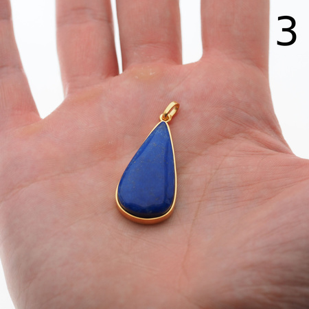 Zawieszka - srebro złocone i Lapis Lazuli w kształcie łzy