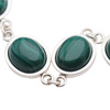 Bransoletka z owalnym malachitem w srebrze