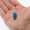 Pierścionek regulowany - Turkus markiza w srebrze