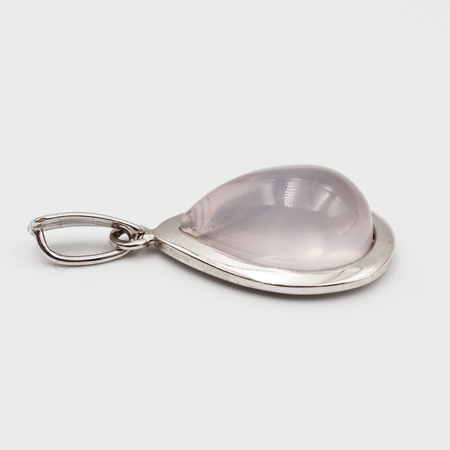 Zawieszka z Kwarcem Różowym w srebrze rodowanym