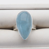 Pierścionek - Akwamaryn łza w srebrze (rozmiar jubilerski 17)