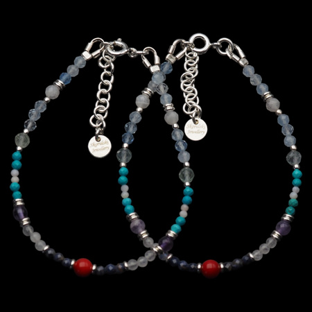 Bransoletka znak zodiaku ryby - mix kamieni i srebro