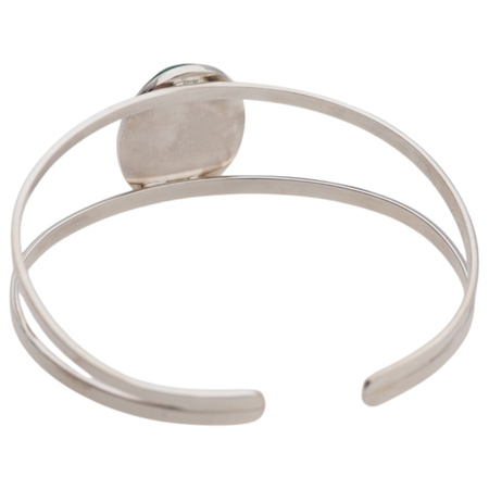 Bransoletka sztywna z owalnym Malachitem w srebrze