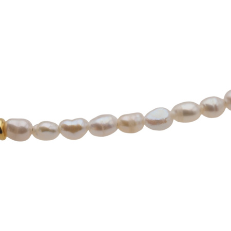 Naszyjnik - Białe Perły hodowane i srebro złocone