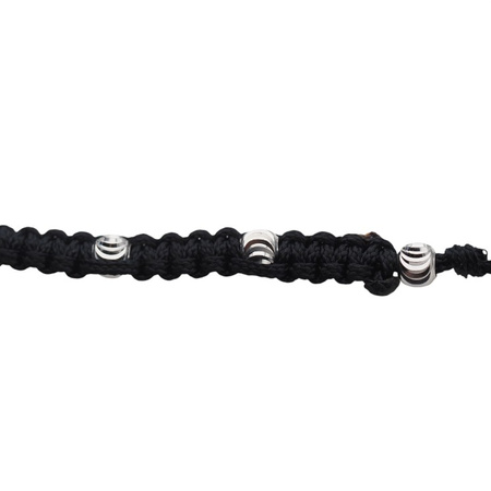 Bransoletka z Larimarem – ręcznie pleciona makrama, srebro 925