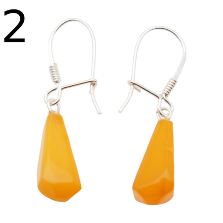 Kolczyki - mleczny Bursztyn stożki i srebro