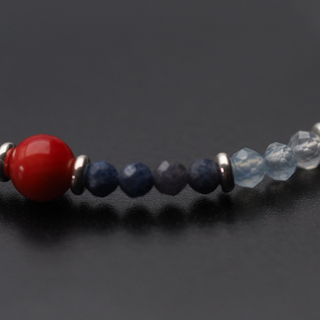 Bransoletka znak zodiaku ryby - mix kamieni i srebro