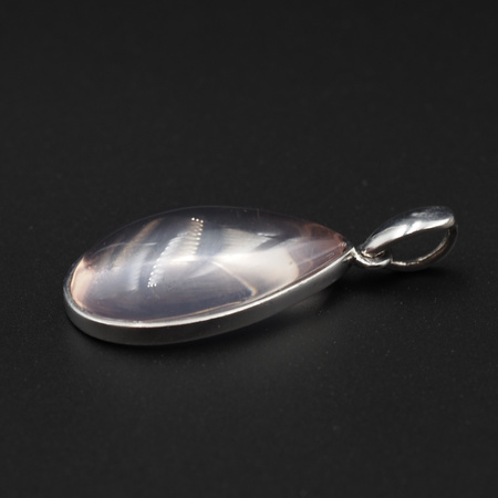 Zawieszka z Kwarcem Różowym w srebrze rodowanym