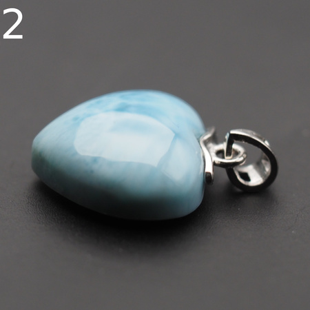 Zawieszka - larimar serce w srebrze rodowanym
