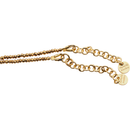 Bransoletka -złoty Hematyt, Spinel i srebro złocone