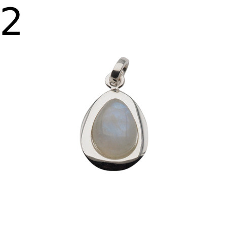 Zawieszka - Kamień Księżycowy łza w srebrze