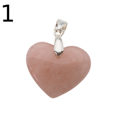 Zawieszka - Kwarc Różowy serce w srebrze