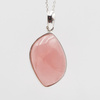 Zawieszka z Kwarcem Różowym w srebrze rodowanym