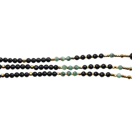 Naszyjnik mix - Turmalin, Szmaragd i srebro złocone