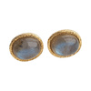 Kolczyki sztyfty - owalny Labradoryt w złoconym srebrze młotkowanym