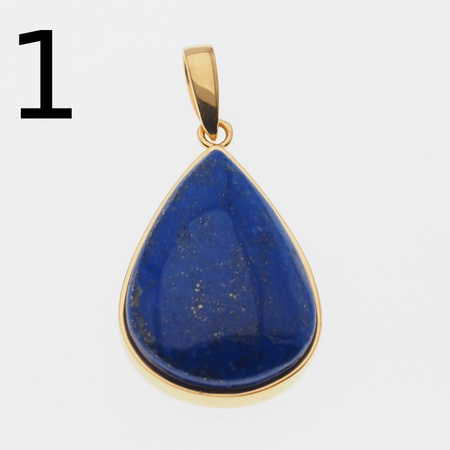 Zawieszka - srebro złocone i Lapis Lazuli w kształcie łzy