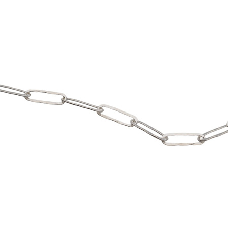 Naszyjnik na łańcuszku młotkowanym - wisiorek larimar okrągły 18mm w srebrze