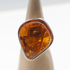 Pierścionek regulowany - Koniakowy Bursztyn w srebrze