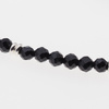 Naszyjnik regulowany - Turmalin czarny fasetowane kulki i srebro