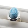 Pierścionek regulowany z owalnym Larimarem w srebrze