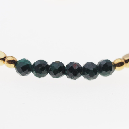 Bransoletka mix - Malachit, Granat brązowy, Hematyt i srebro złocone