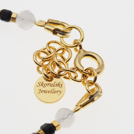 Bransoletka znak zodiaku Koziorożec - mix kamieni i srebro złocone