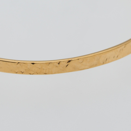 Bransoletka sztywna z okrągłym Larimarem w młotkowanym srebrze złoconym