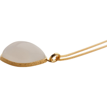 Naszyjnik - Zawieszka z Kamieniem Księżycowym w srebrze złoconym na łacńuszku