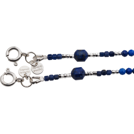 Naszyjnik - Lapis Lazuli, Perła, Hematyt i srebro