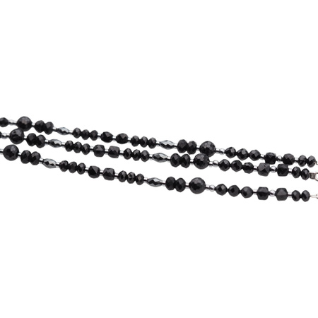 Bransoletka - Turmalin czarny, Hematyt i srebro