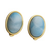 Klipsy- Larimar owal w srebrze złoconym