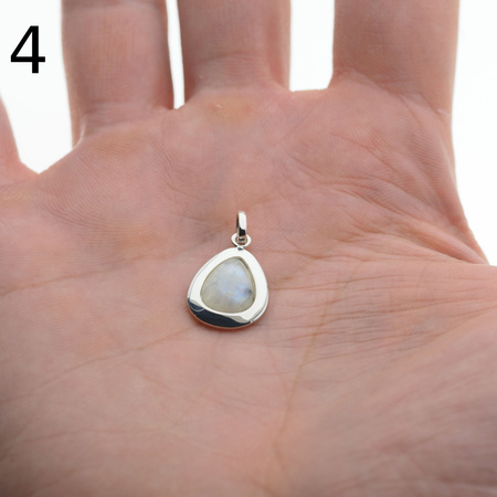 Zawieszka - Kamień Księżycowy łza w srebrze