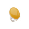 Pierścionek- Mleczny Bursztyn owalny w srebrze
