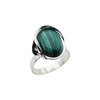 Pierścionek regulowany z owalnym Malachitem w srebrze oksydowanym