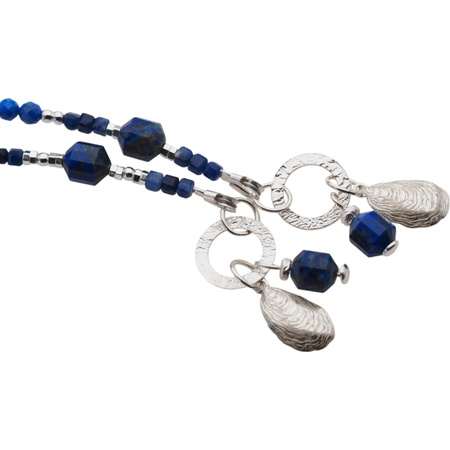 Naszyjnik - Lapis Lazuli, Perła, Hematyt i srebro