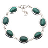 Bransoletka z owalnym malachitem w srebrze.