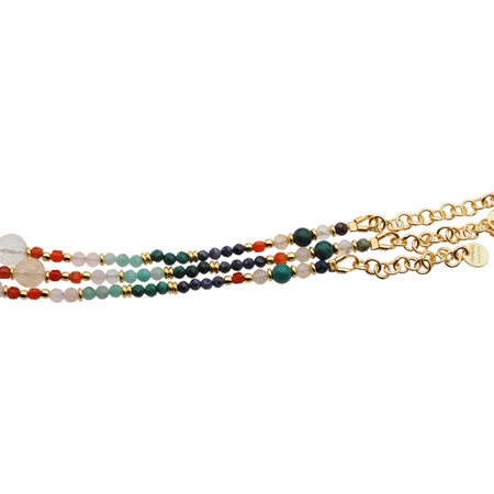 Bransoletka znak zodiaku byk - mix kamieni i srebro złocone