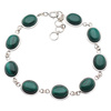 Bransoletka z owalnym malachitem w srebrze