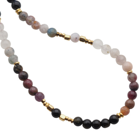 Naszyjnik długi - Turmalin i srebro złocone