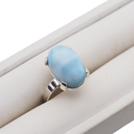 Pierścionek - owalny Larimar 17x11 mm w srebrze