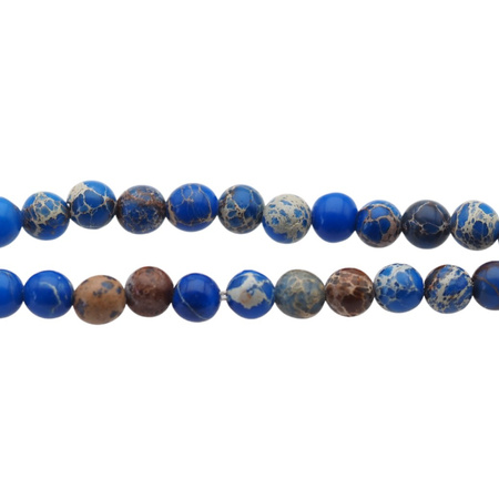 Bransoletka z sercem - Jaspis cesarski niebieski i srebro złocone