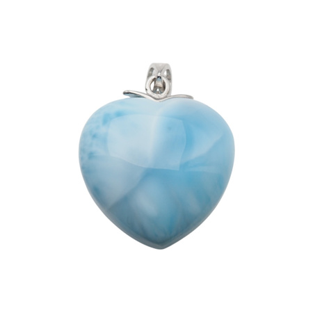 Zawieszka - larimar serce w srebrze rodowanym