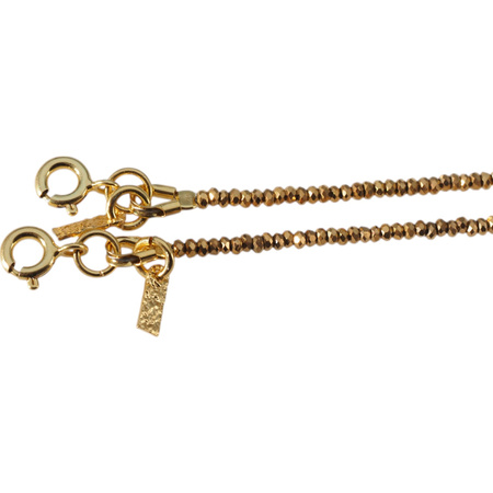 Bransoletka urodzeniowa listopad - cytryn, hematyt i srebro złocone