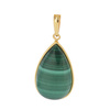Zawieszka - malachit łza 27x16mm w srebrze złoconym