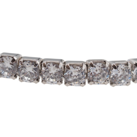 Bransoletka sprężynująca - cyrkonie w srebrze