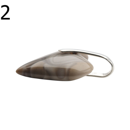 Zawieszka serce - Krzemień Pasiasty i srebro