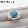 Pierścionek regulowany - okrągły Larimar w srebrze młotkowanym