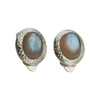 Klipsy - Labradoryt owalny w srebrze młotkowanym
